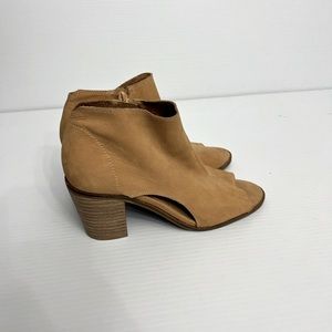 Lucky Brand Kasima Taupe Leather Upper Open Toe 7M brown